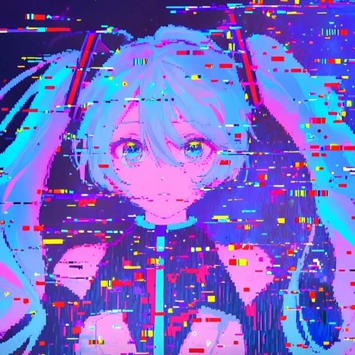 glitchcore matching pfp twins