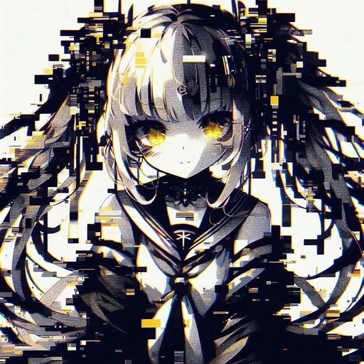 anime glitchcore pfp glitchcore art