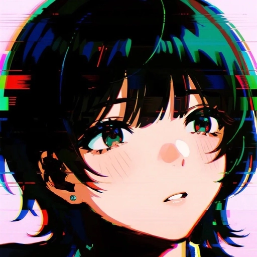 anime glitchcore pfp dark kawaii