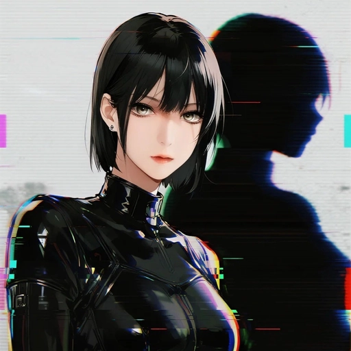 dark glitchcore pfp shadow art