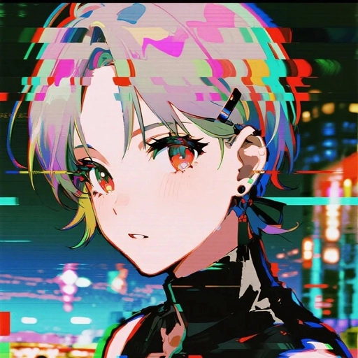 pfp glitchcore retro neon