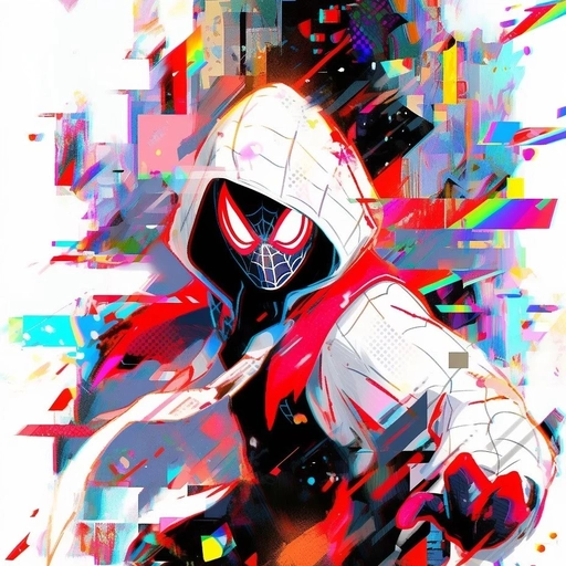 glitchcore aesthetic pfp colorful