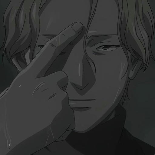 johan liebert manga pfp black white