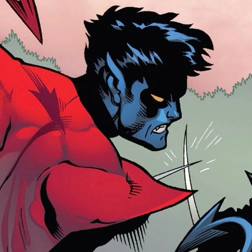 nightcrawler comic pfp fighting villain