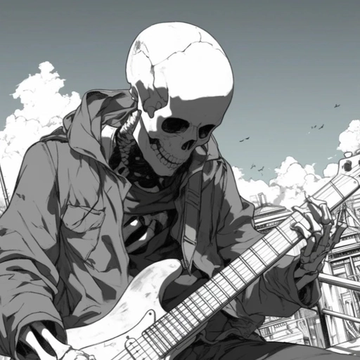 purple skeleton pfp glowing look