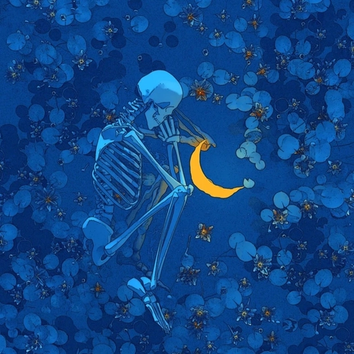 pfp skeleton minimalist tone