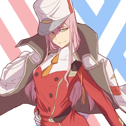 zero two pfp hair flowing