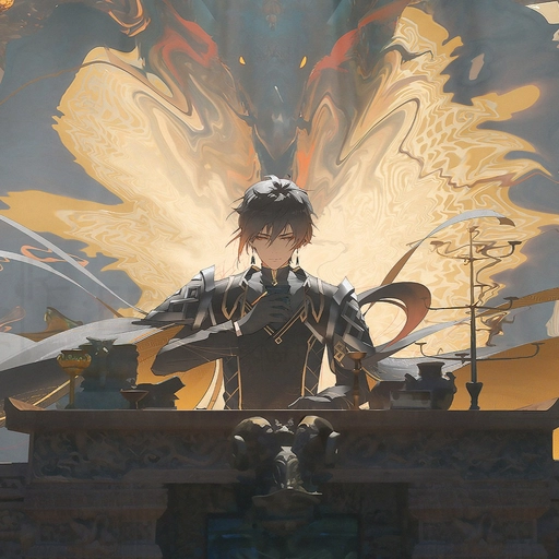 funny zhongli pfp cartoon look