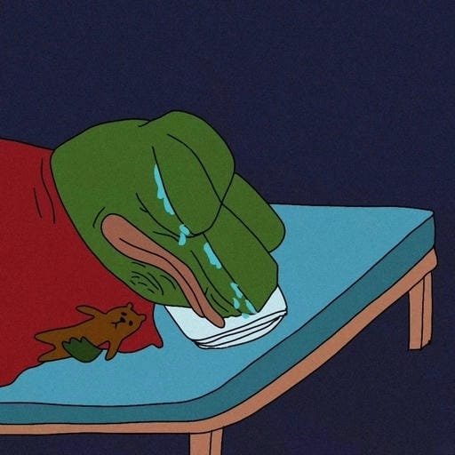 aesthetic frog sitting under mushroom