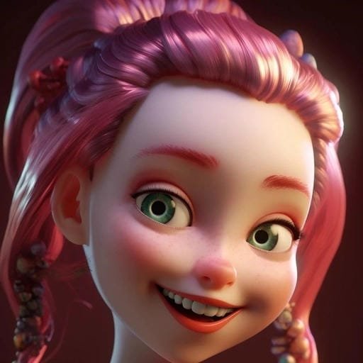 bratz pfp cartoon with glossy skin