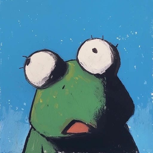 cute frog pfp with soft green tones