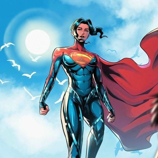 supergirl picture with shining S logo