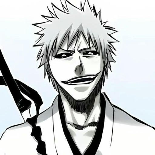 white zangetsu pfp dark glow