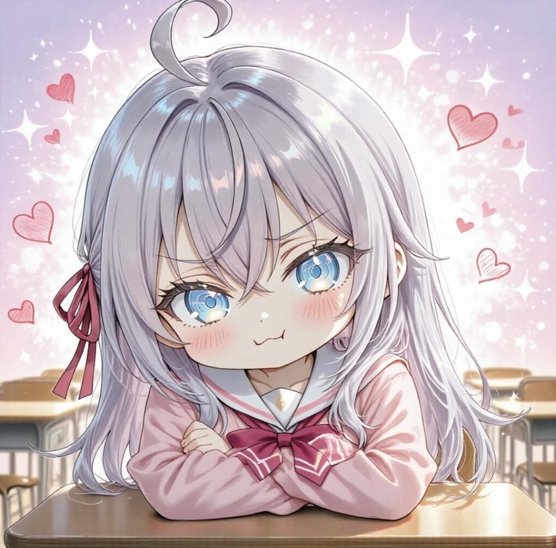 Adorable anime expression portrait Alya character alya pfp anime