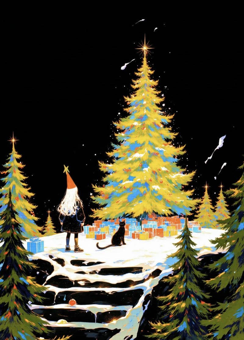 Aesthetic Christmas profile picture with snowy charm