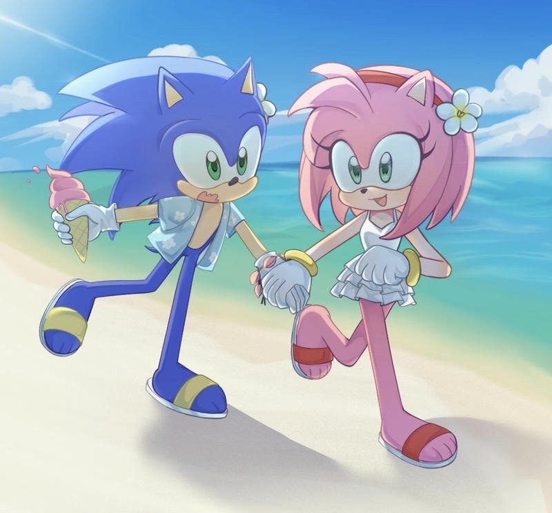 Aesthetic anime style portrait of Amy Rose perfect Amy Rose pfp