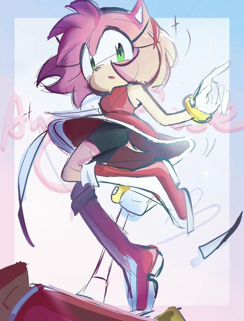 Amy Rose pfp with bright pink background cute profile avatar