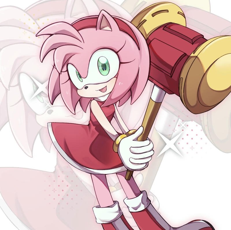 Amy Rose pfp with heart theme background cute profile avatar