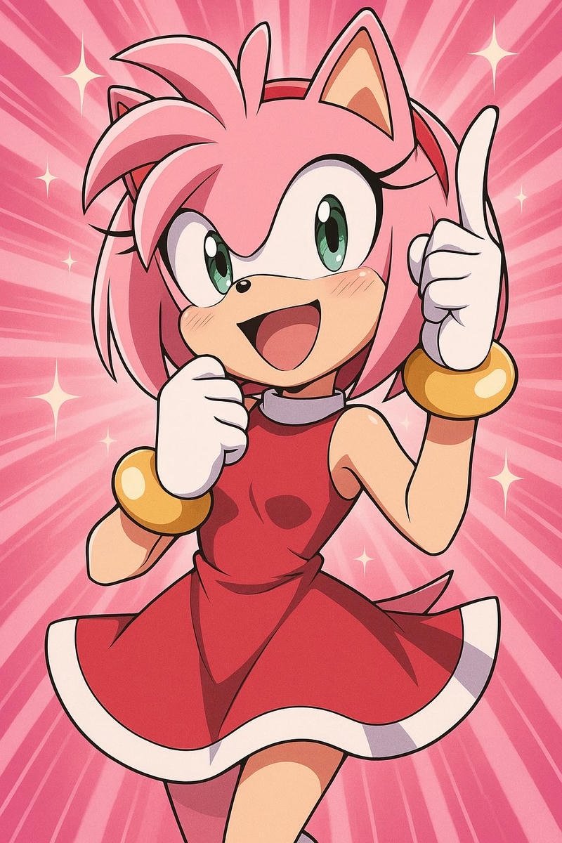 Amy Rose pfp with pastel pink theme aesthetic avatar design