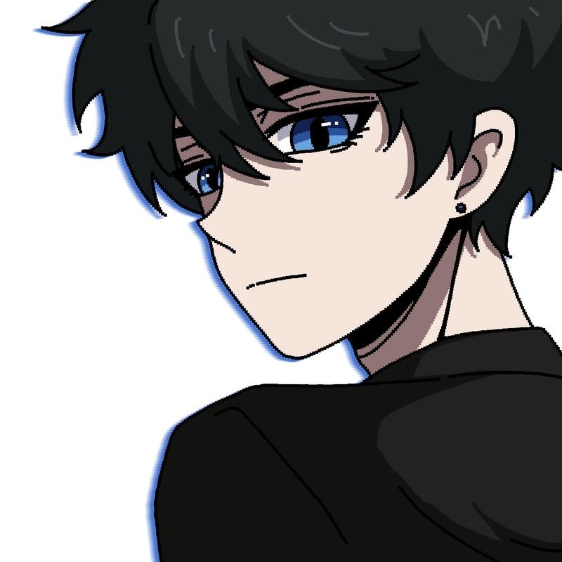 Anime avatar portrait with dramatic shadow anime man pfp