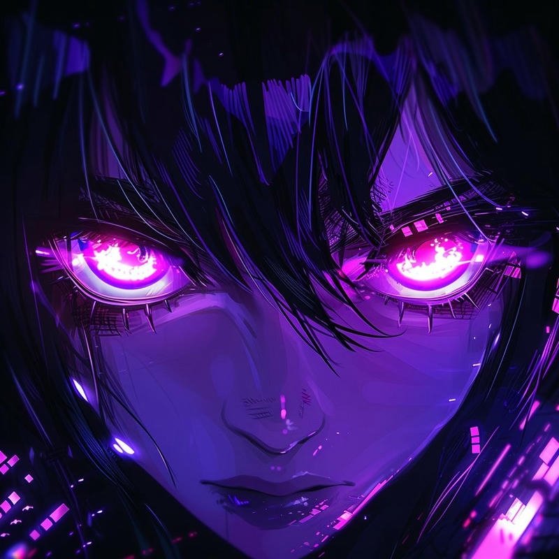 Anime eye pfp with lightning reflection in detailed iris