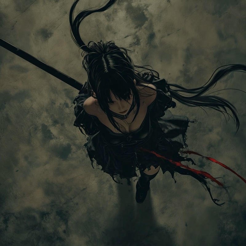 Badass pfp anime fierce warrior intense stare dark tones