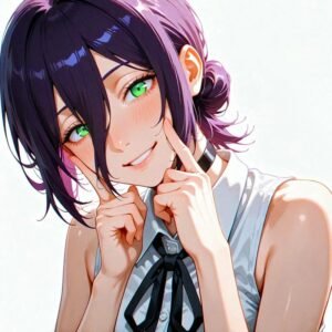 Bold anime aesthetic centered on reze pfp visuals