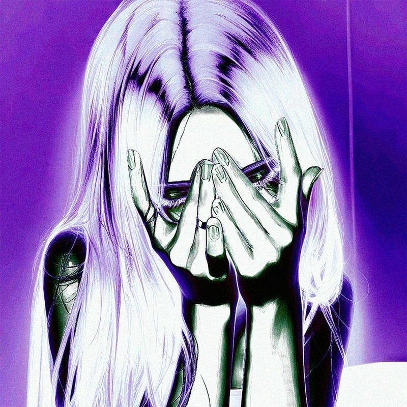 Chaotic expression portrait with glowing intense eyes crazy pfp