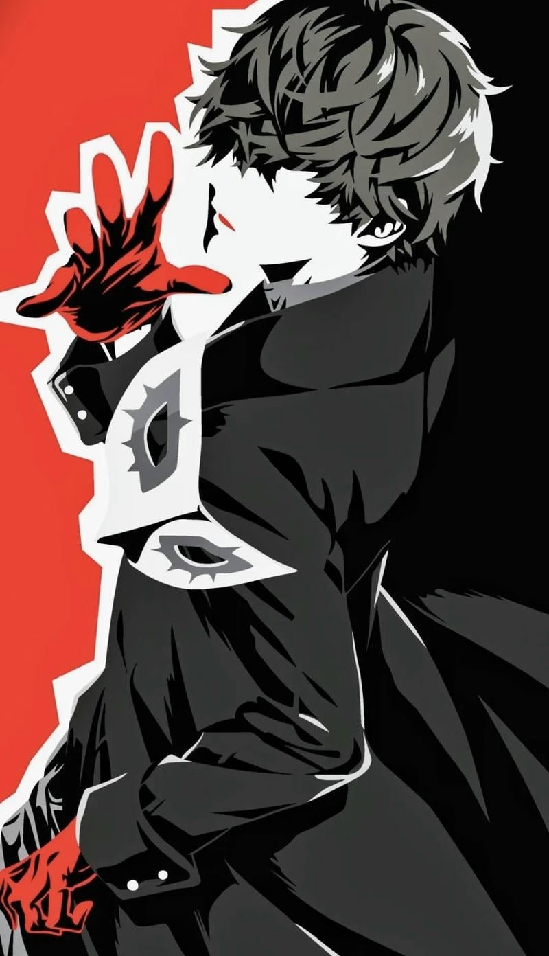 Clean minimal Joker Persona 5 profile picture design