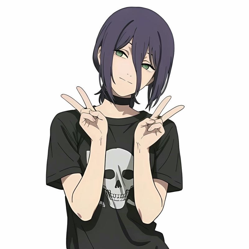 Clean minimal anime look featuring reze pfp charm