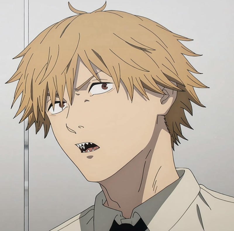 Clean style Denji pfp with minimal anime touch