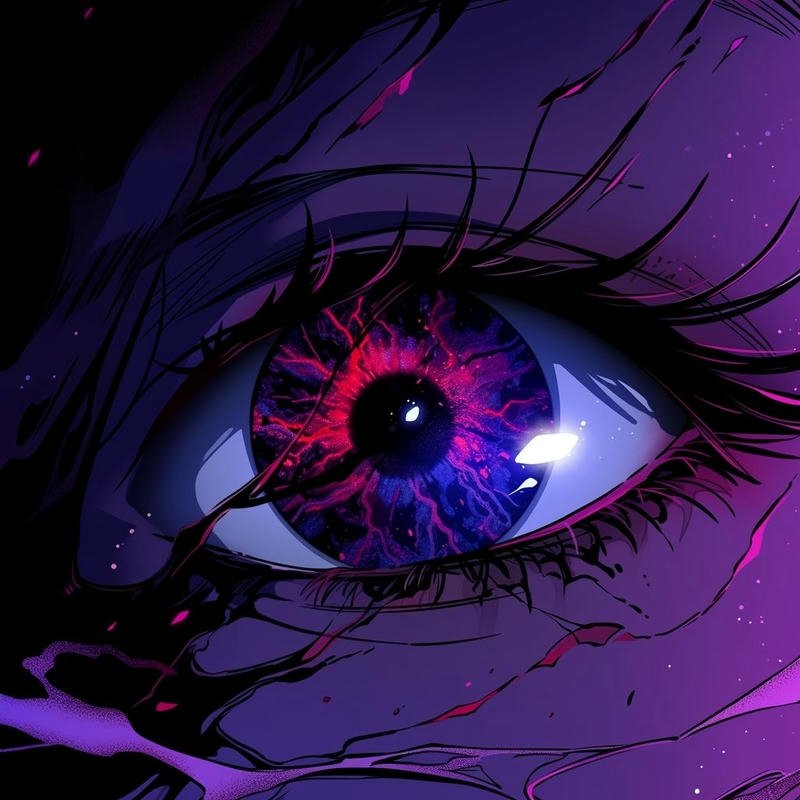 Crying anime eye portrait aesthetic emotional anime eye pfp