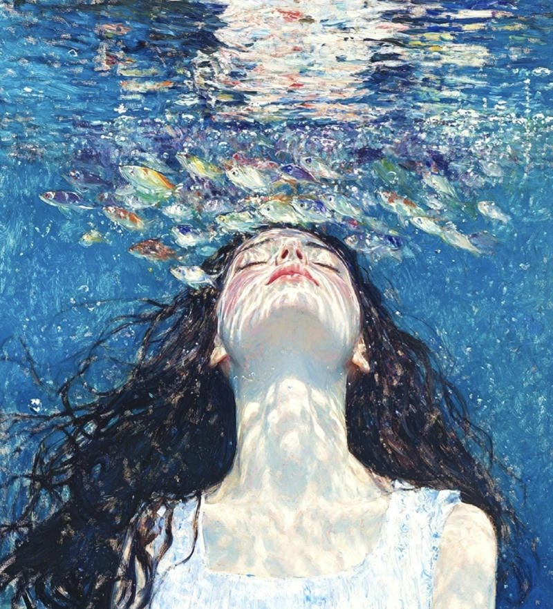 Crystal turquoise waves shining under sunlight ocean aesthetic pfp