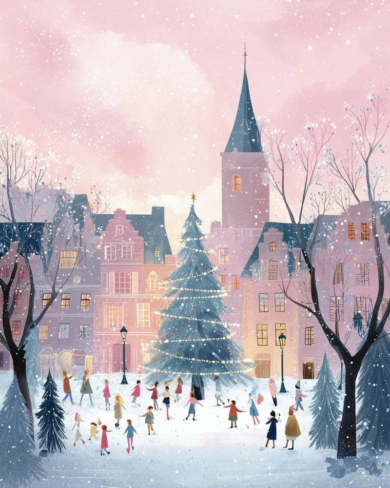 Cute Christmas aesthetic pfp with warm holiday glow