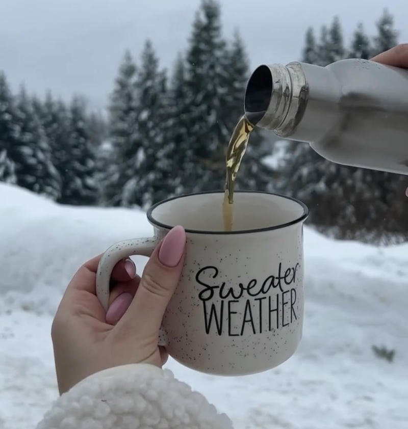Cute beanie outfit portrait surrounded by snow winter aesthetic pfp idea