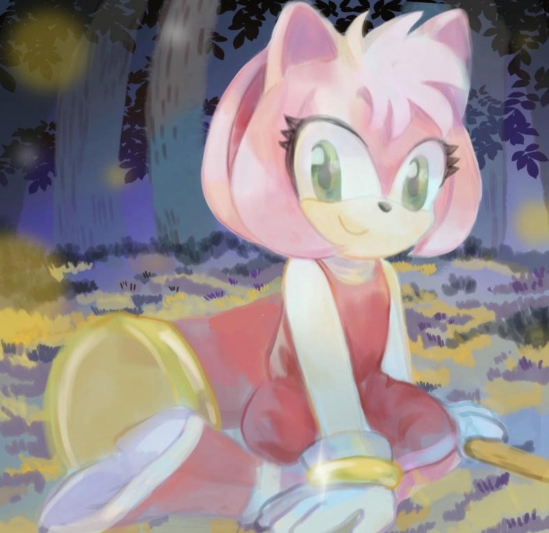 Cute cartoon style portrait of Amy Rose ideal Amy Rose pfp