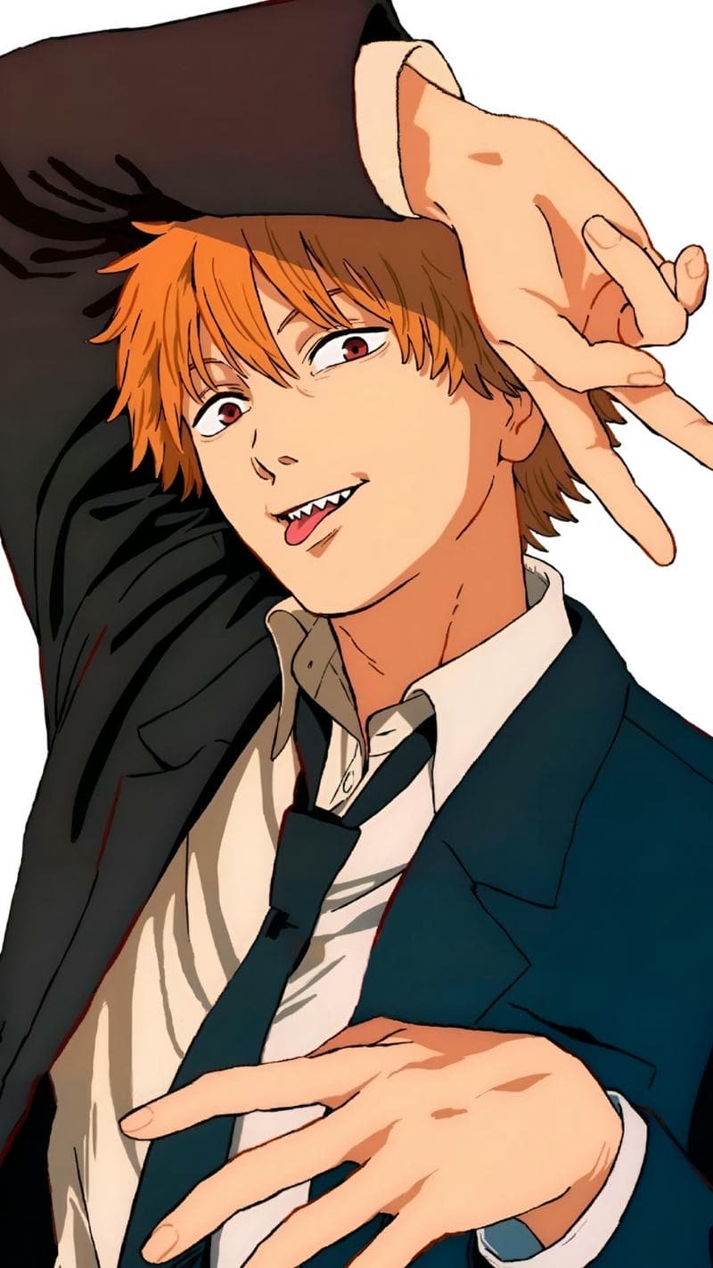 Cute chaotic Denji pfp with playful anime vibes