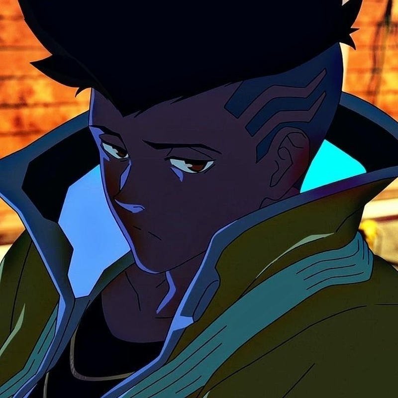 Cyberpunk city lights David pfp stylish look