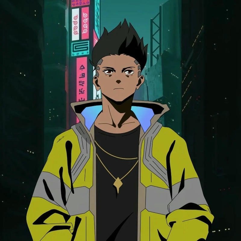 Cyberpunk energy captured in David pfp design
