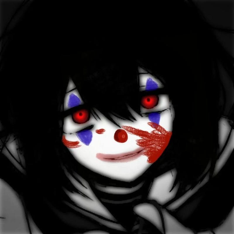 Dark mysterious character with chaotic energy crazy pfp