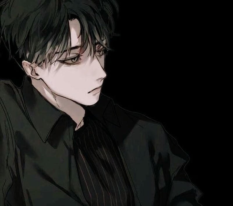 Downcast eyes portrait with shadow lighting sad boy pfp