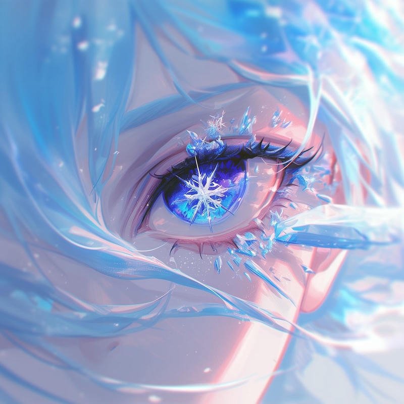 Dreamy anime eye portrait with soft sparkle anime eye pfp