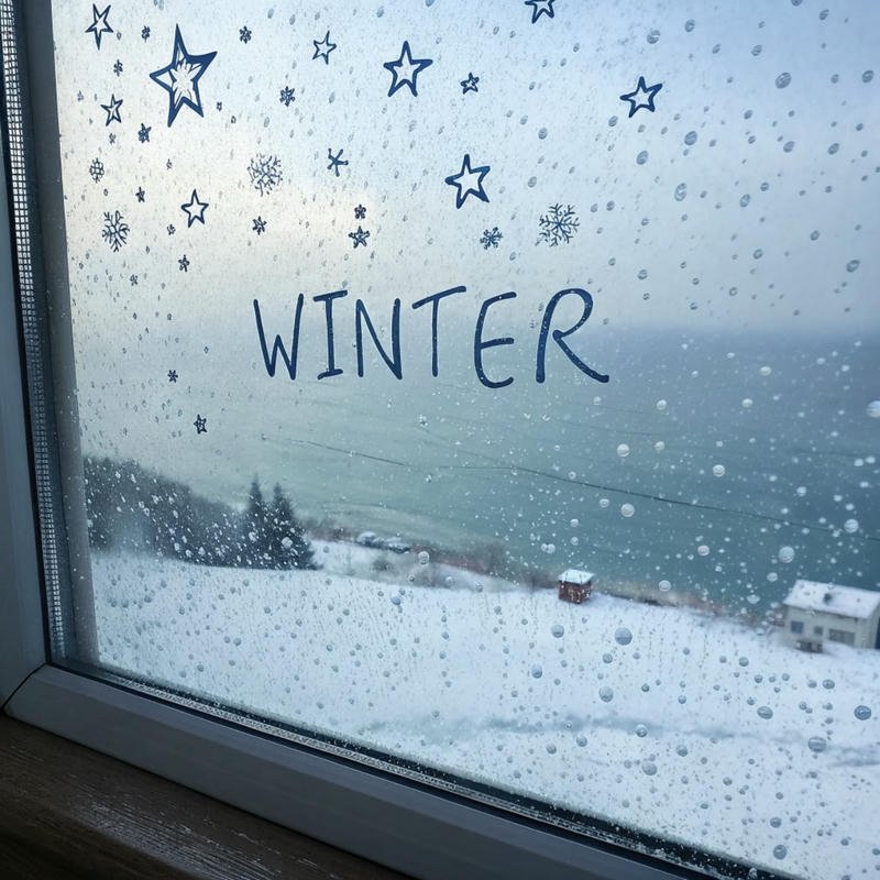 Dreamy frozen lake with snowy mountains winter aesthetic pfp