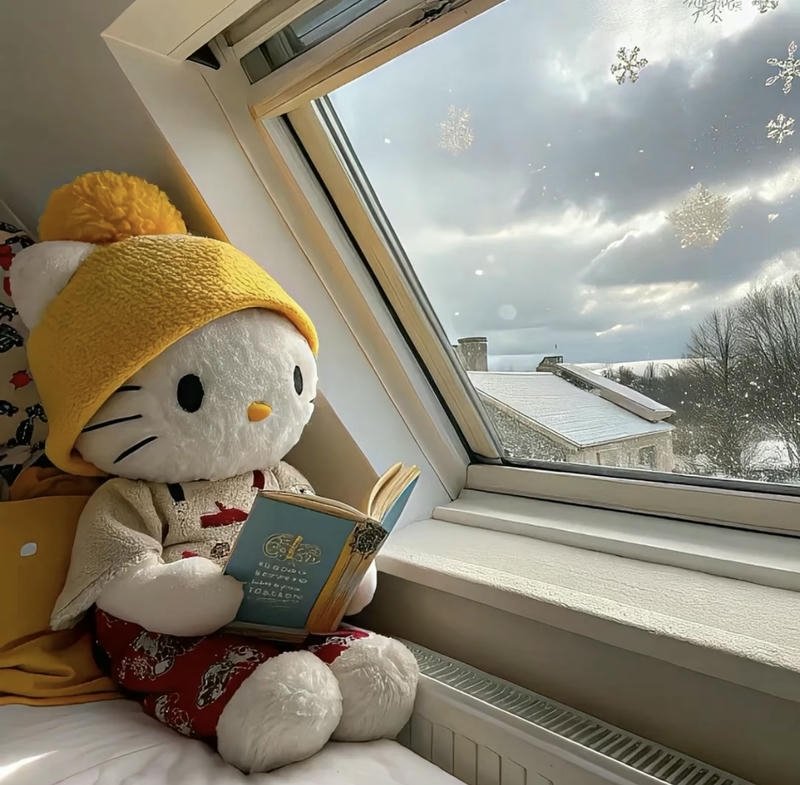 Dreamy snowfall around forest path creating winter aesthetic pfp