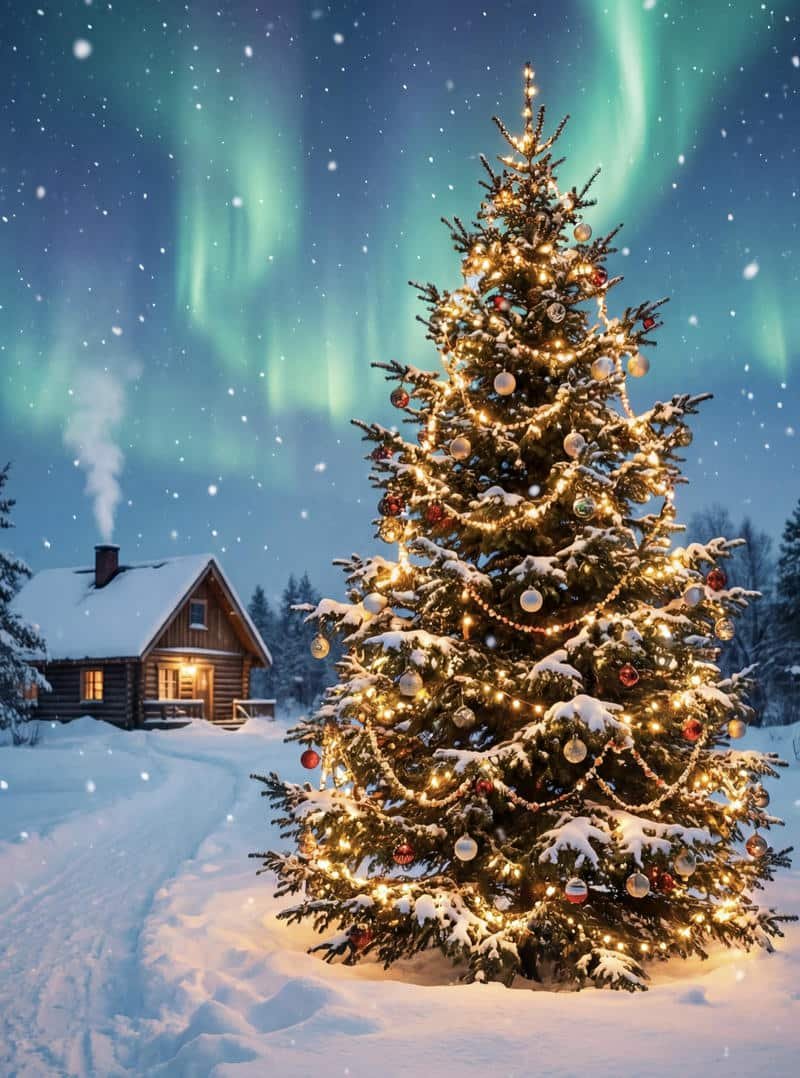 Elegant festive season Christmas aesthetic avatar glow