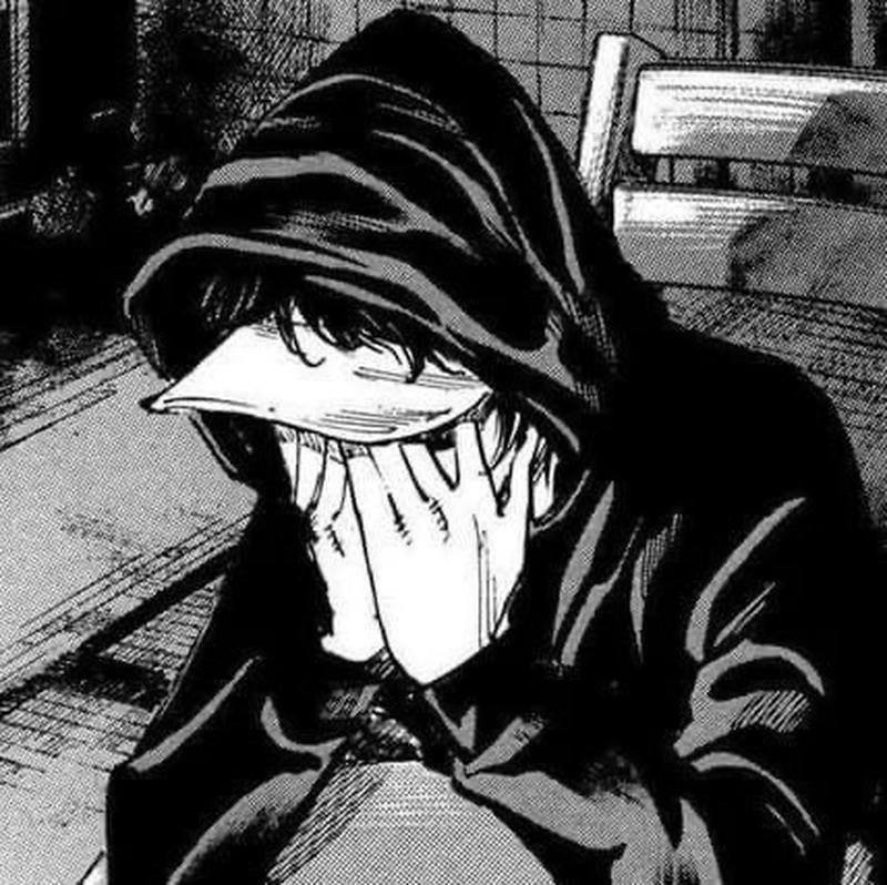 Gloomy portrait with quiet mood sad boy pfp