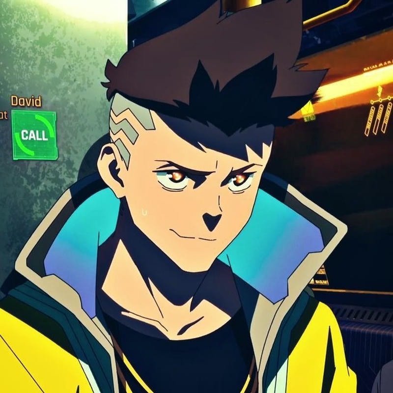 Glowing neon streets David cyberpunk pfp vibe