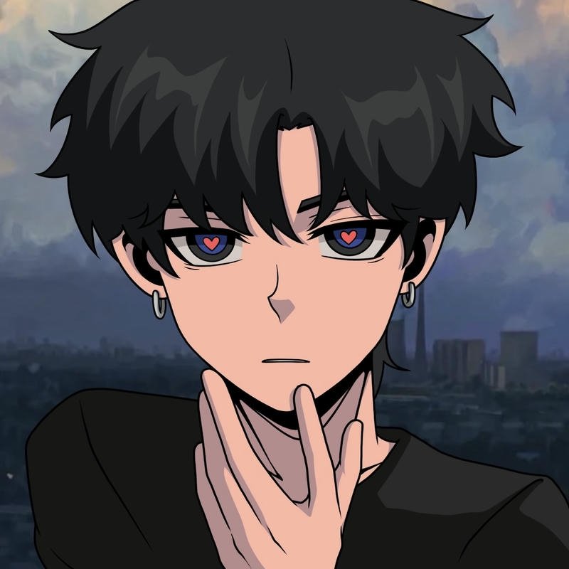 Handsome anime male illustration perfect anime man pfp avatar