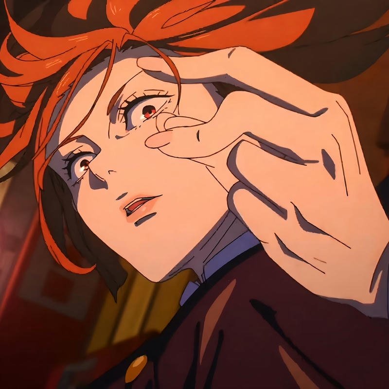 Internet famous reaction scene used as a trending anime meme pfp