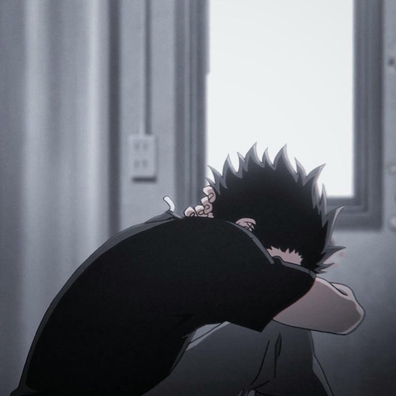 Lonely character portrait with dim lighting sad boy pfp